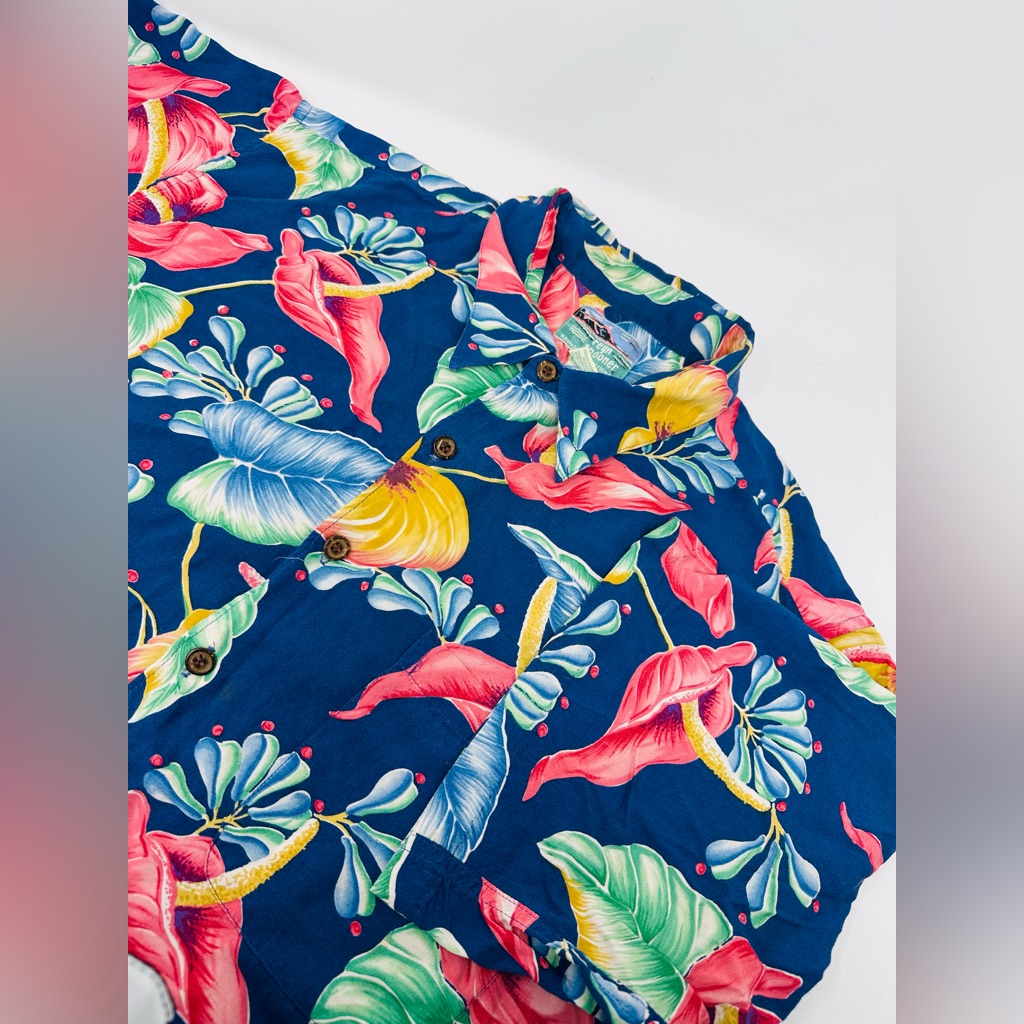 Vtg Reyn Spooner Hawaiian Traditionals Men’s Floral Shirt Short Sleeve Size L